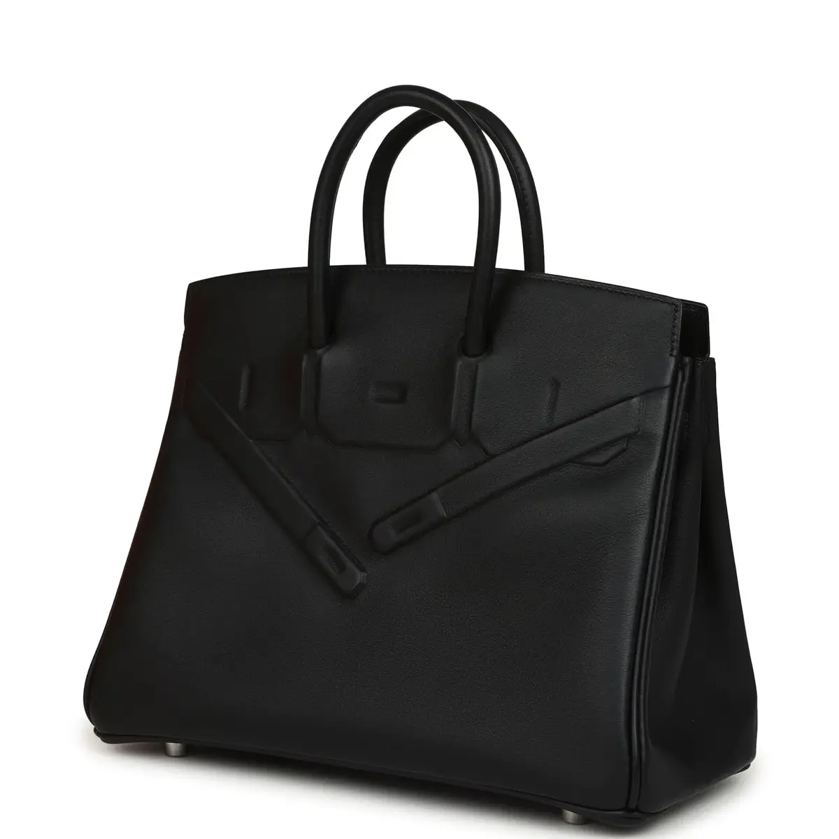 HERMÈS Hermes Birkin 25 Shadow Black Swift Palladium Hardware | Thumbnail 5