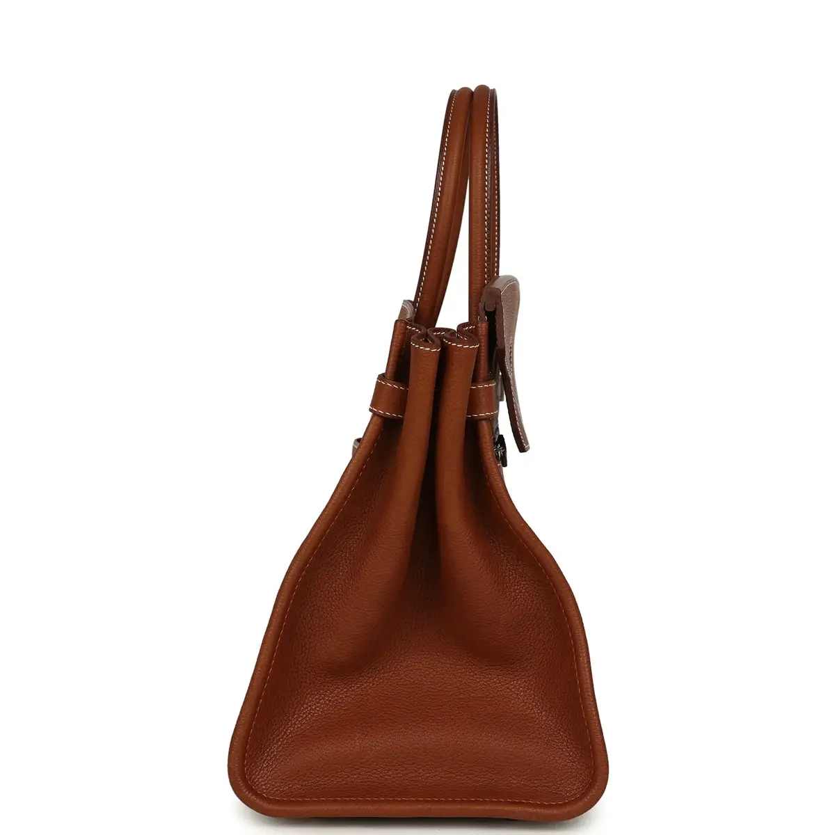 HERMÈS Hermes Birkin 35 A L'Envers Ficelle-Ecru H Dyed Canvas and Fauve Barenia Faubourg Palladium Hardware | Thumbnail 3 HERMÈS Hermes Birkin 35 A L'Envers Ficelle-Ecru H Dyed Canvas and Fauve Barenia Faubourg Palladium Hardware | Thumbnail 3