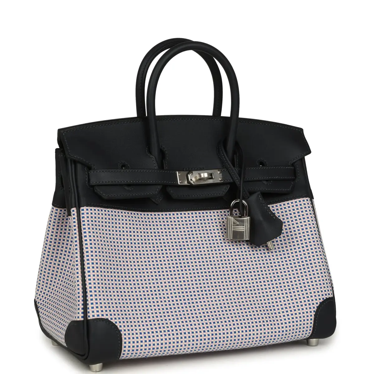 HERMÈS Hermes Birkin Quadrille 25 Caban Swift and Toile Palladium Hardware | Thumbnail 2 HERMÈS Hermes Birkin Quadrille 25 Caban Swift and Toile Palladium Hardware | Thumbnail 2