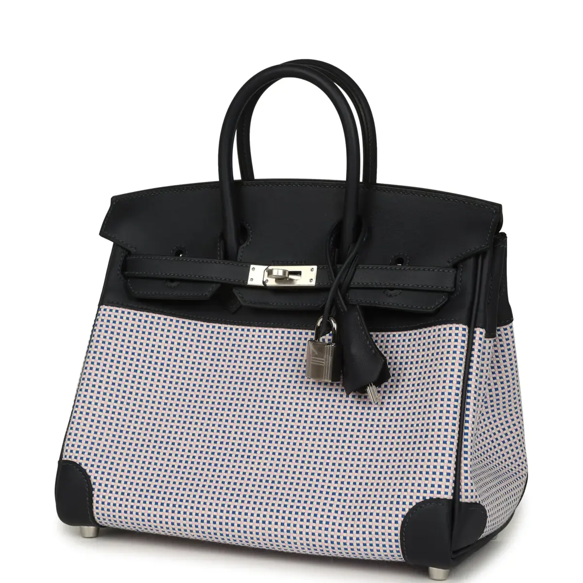 HERMÈS Hermes Birkin Quadrille 25 Caban Swift and Toile Palladium Hardware | Thumbnail 5 HERMÈS Hermes Birkin Quadrille 25 Caban Swift and Toile Palladium Hardware | Thumbnail 5