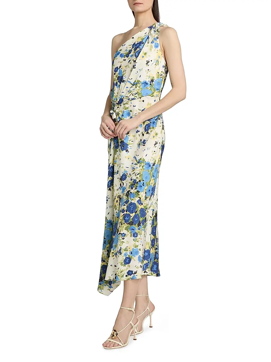 A.L.C. A. L.C. Women's Eliana Floral One-Shoulder Midi-Dress | Thumbnail 4 A.L.C. A. L.C. Women's Eliana Floral One-Shoulder Midi-Dress | Thumbnail 4