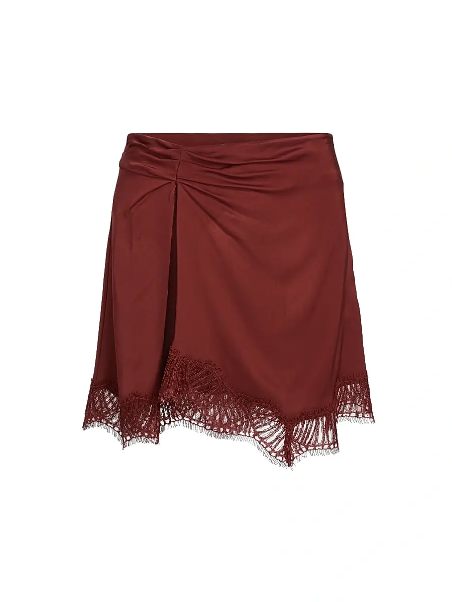 A.L.C. Women's Dion Lace-Trimmed Miniskirt - Sandalwood | Image 1 A.L.C. Women's Dion Lace-Trimmed Miniskirt - Sandalwood | Image 1