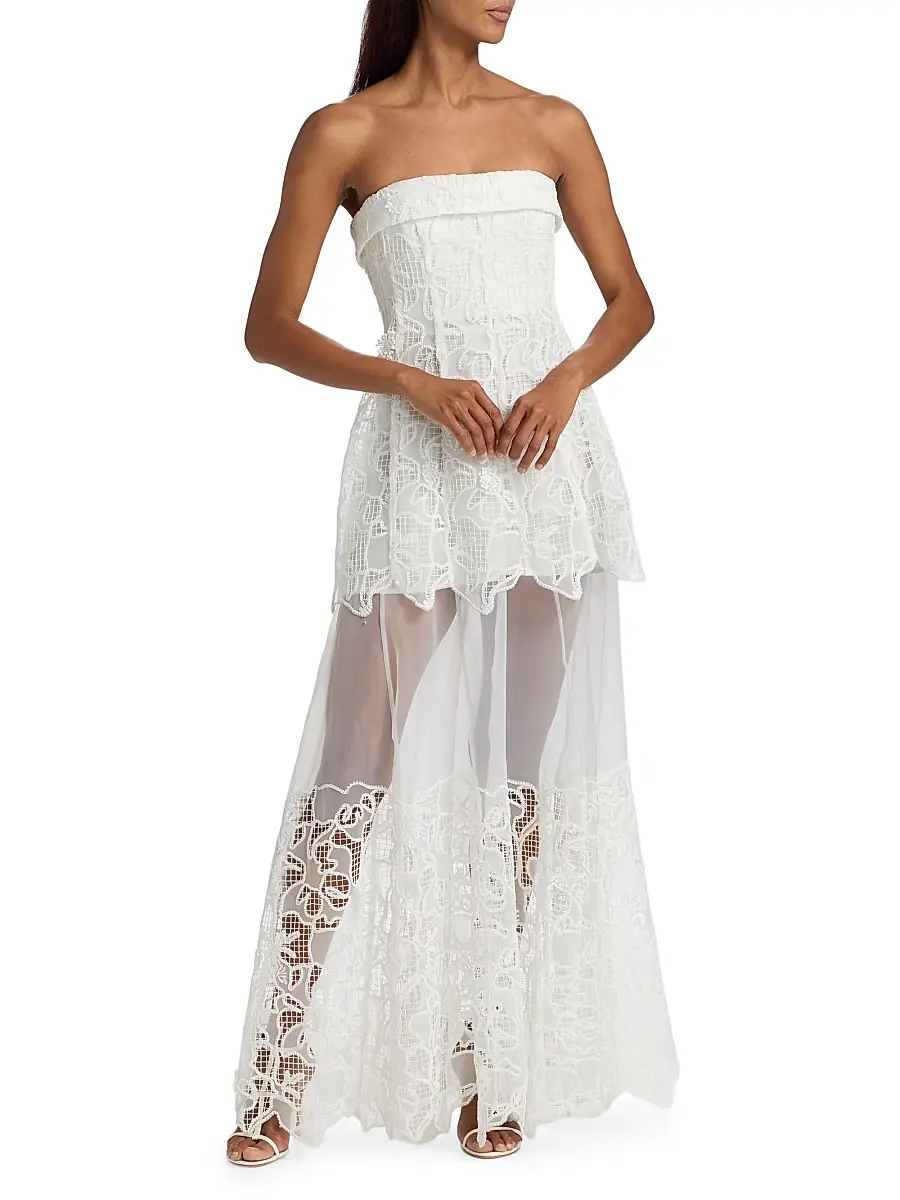 Simkhai Women's Rennis Lace Bustier Gown | Thumbnail 2 Simkhai Women's Rennis Lace Bustier Gown | Thumbnail 2