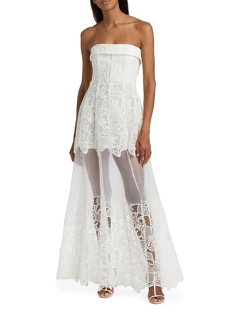 Simkhai Women's Rennis Lace Bustier Gown | Thumbnail 3 Simkhai Women's Rennis Lace Bustier Gown | Thumbnail 3
