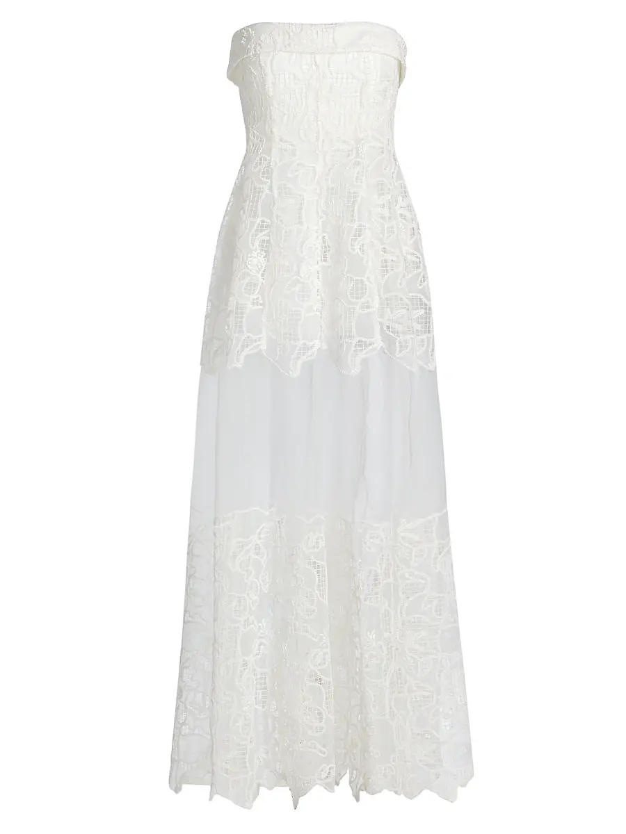 Simkhai Women's Rennis Lace Bustier Gown - Ivory - Size 2 | Image 1 Simkhai Women's Rennis Lace Bustier Gown - Ivory - Size 2 | Image 1