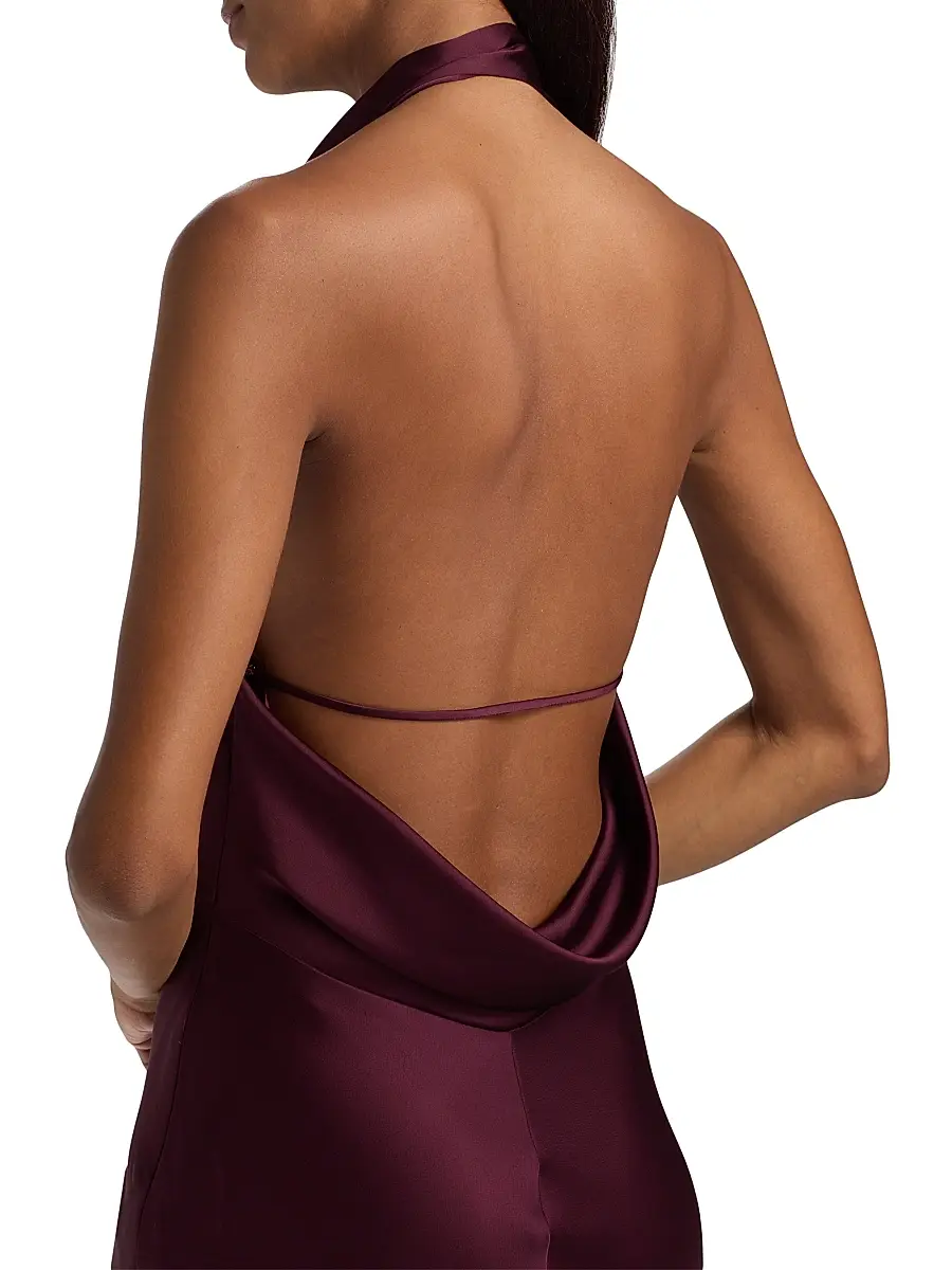 Simkhai Women's Reannon Draped Satin Halter Gown | Thumbnail 6 Simkhai Women's Reannon Draped Satin Halter Gown | Thumbnail 6