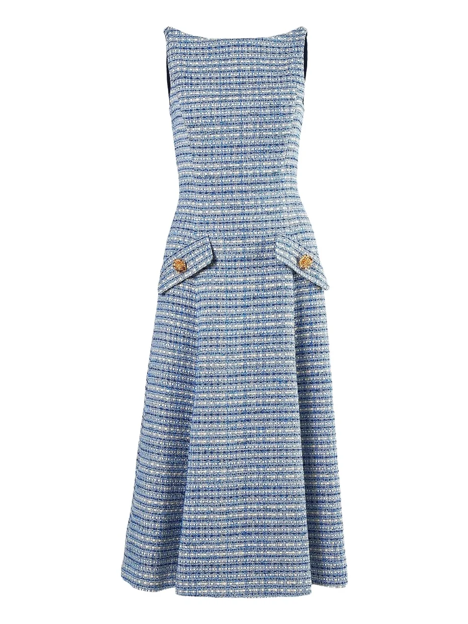 Women's Tweed Sleeveless Midi-Dress