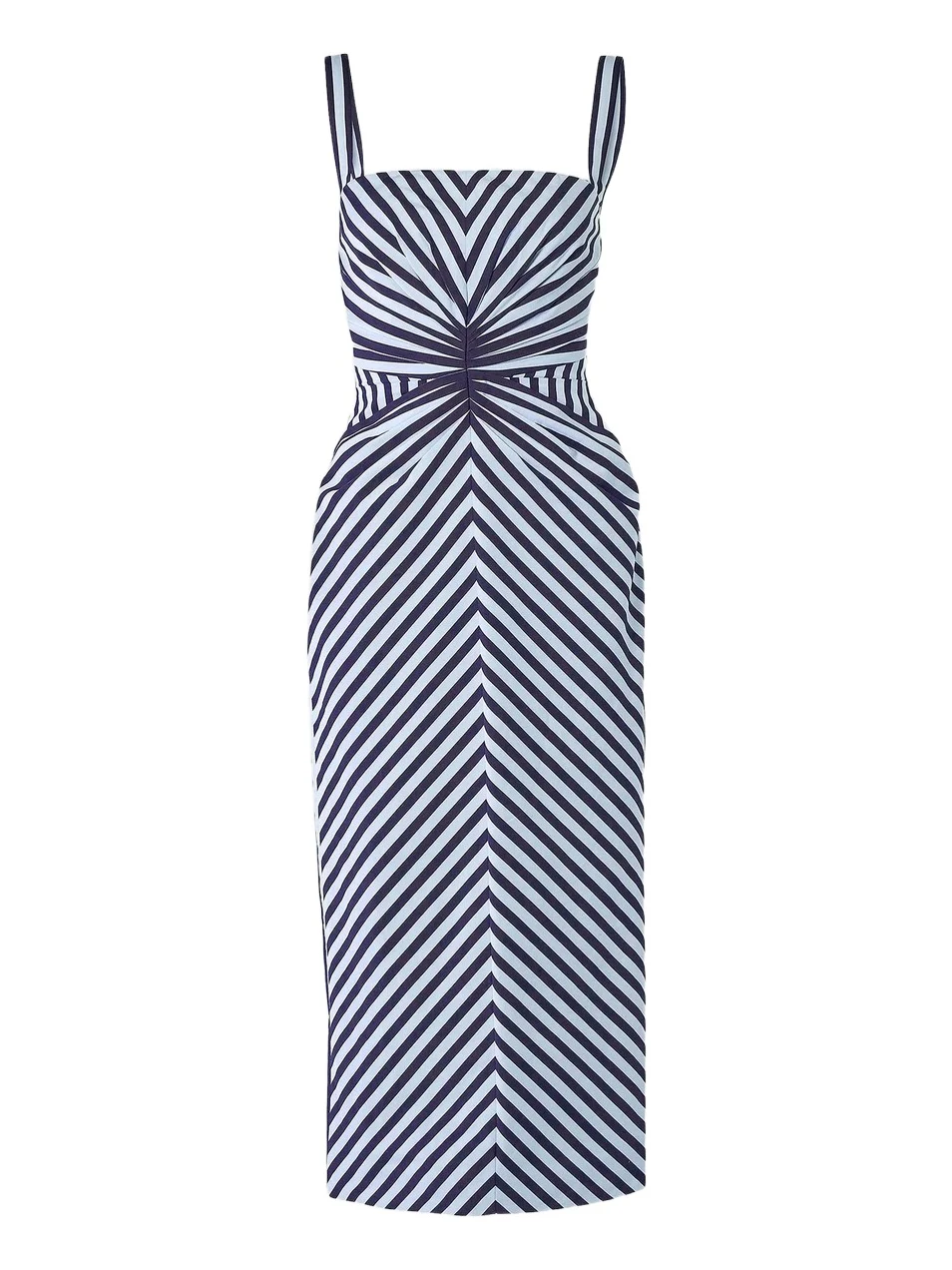 Women's Striped Slim-Strap Pencil Midi-Dress Women's Striped Slim-Strap Pencil Midi-Dress