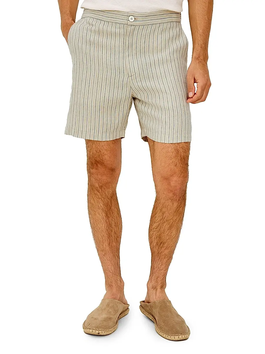 RAILS Men's Wilson Striped Linen-Cotton Shorts | Thumbnail 3