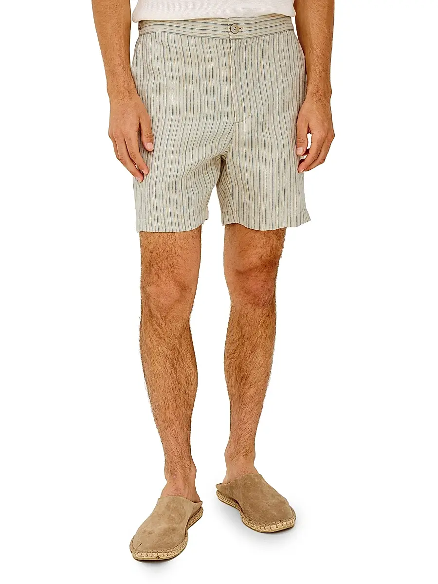RAILS Men's Wilson Striped Linen-Cotton Shorts | Thumbnail 4
