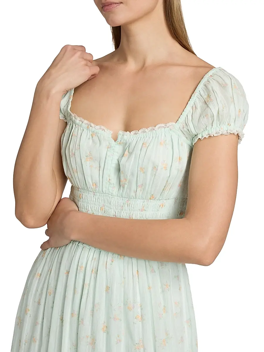LoveShackFancy Women's Lyssara Floral Cotton A-Line Midi-Dress | Thumbnail 6 LoveShackFancy Women's Lyssara Floral Cotton A-Line Midi-Dress | Thumbnail 6