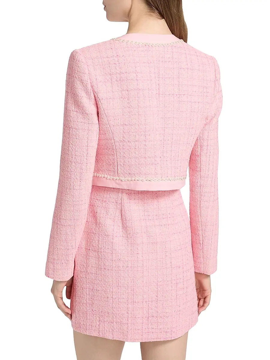 LoveShackFancy Women's Ralphette Embellished Tweed Crop Jacket | Thumbnail 5 LoveShackFancy Women's Ralphette Embellished Tweed Crop Jacket | Thumbnail 5