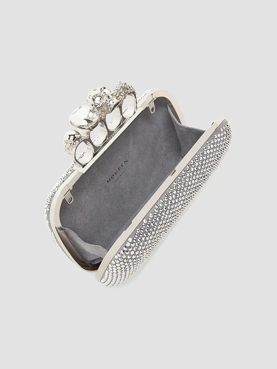 Alexander McQueen Women's Embellished Skull Leather Clutch - Lead | Thumbnail 4 Alexander McQueen Women's Embellished Skull Leather Clutch - Lead | Thumbnail 4