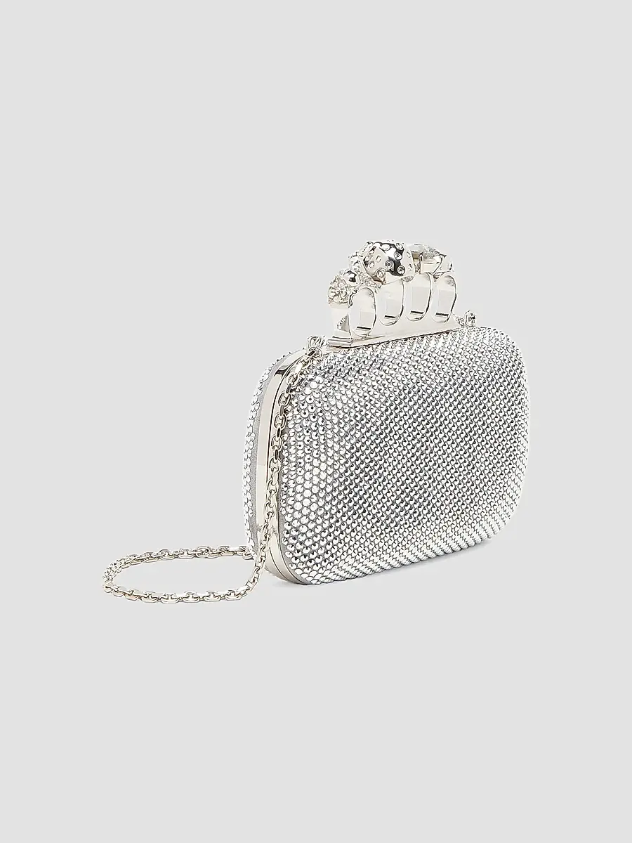 Alexander McQueen Women's Embellished Skull Leather Clutch - Lead | Thumbnail 5 Alexander McQueen Women's Embellished Skull Leather Clutch - Lead | Thumbnail 5