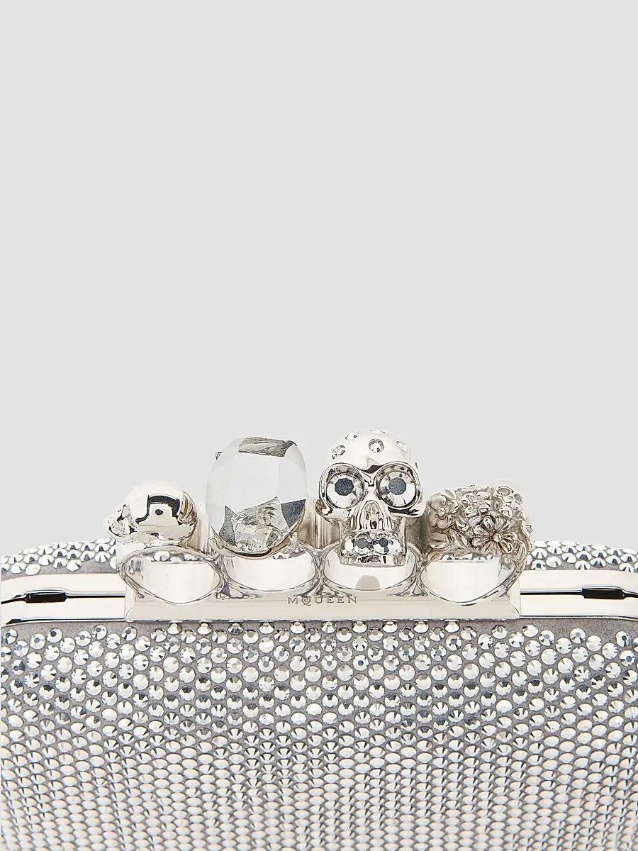 Alexander McQueen Women's Embellished Skull Leather Clutch - Lead | Thumbnail 6 Alexander McQueen Women's Embellished Skull Leather Clutch - Lead | Thumbnail 6