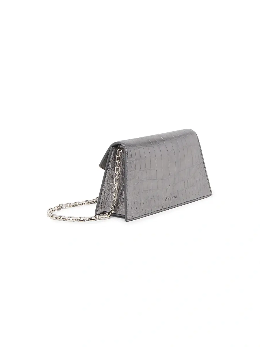Alexander McQueen Women's Skull Mini Crocodile-Embossed Metallic Leather Shoulder Bag | Thumbnail 6 Alexander McQueen Women's Skull Mini Crocodile-Embossed Metallic Leather Shoulder Bag | Thumbnail 6