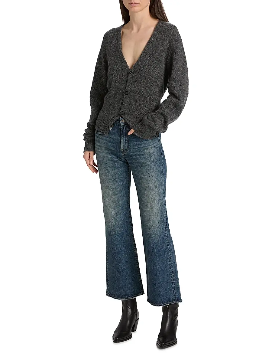 R13 Women's Cashmere Split-Hem Cardigan | Thumbnail 2 R13 Women's Cashmere Split-Hem Cardigan | Thumbnail 2
