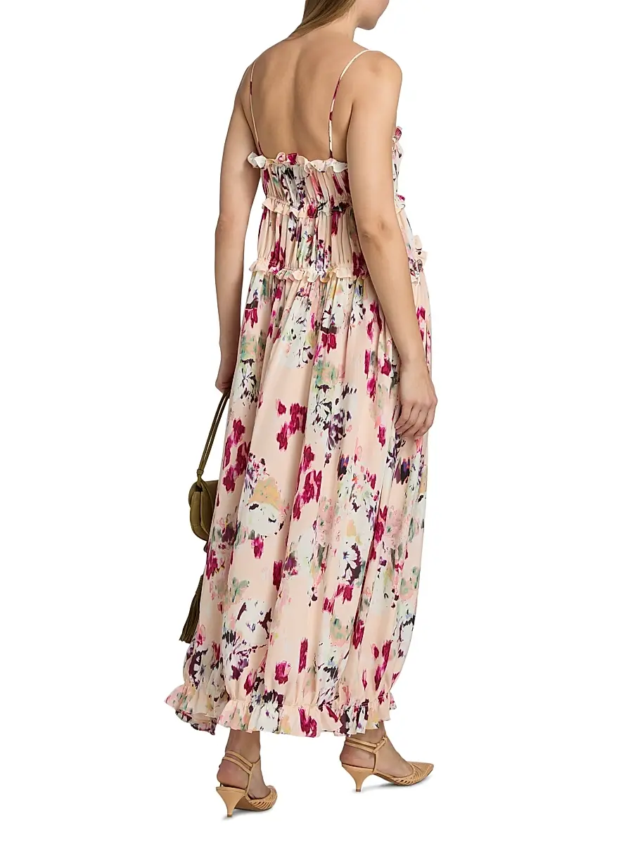 Ulla Johnson Women's Clove Ruffled Floral Silk Maxi Dress | Thumbnail 5