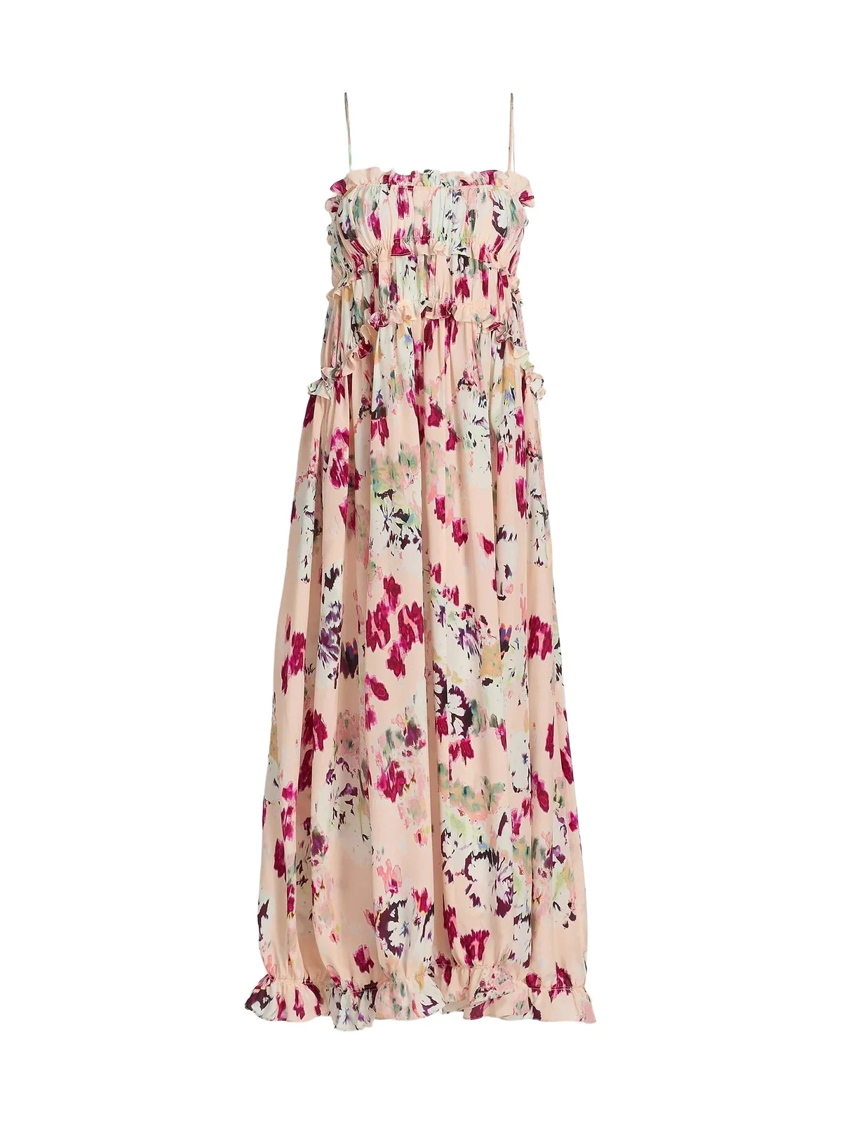 Ulla Johnson Women's Clove Ruffled Floral Silk Maxi Dress