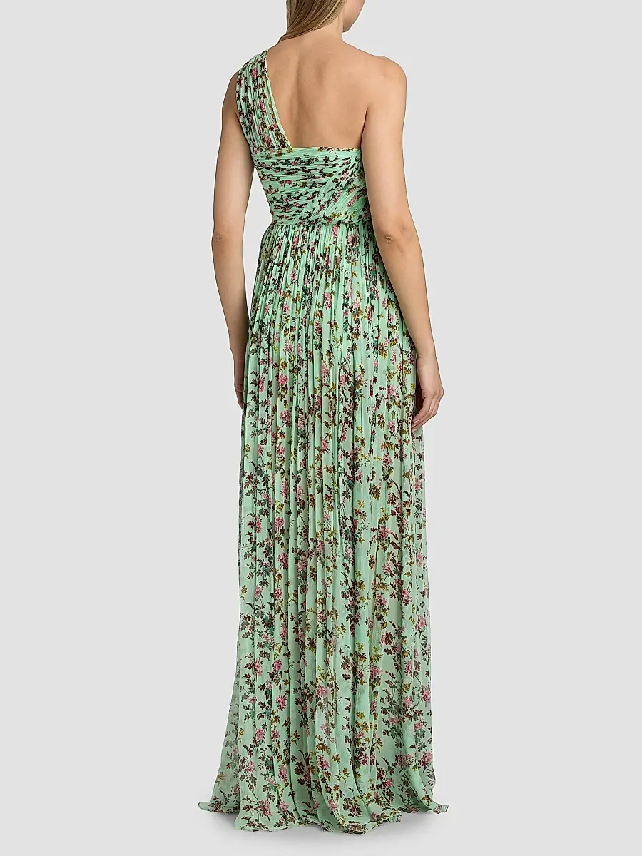 Ulla Johnson Women's Aureline Floral Silk One-Shoulder Gown | Thumbnail 5 Ulla Johnson Women's Aureline Floral Silk One-Shoulder Gown | Thumbnail 5