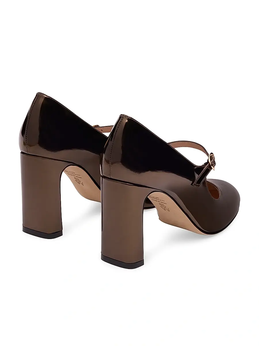 Stuart Weitzman Women's Babette 85mm Patent Leather Mary Jane Pumps | Thumbnail 3 Stuart Weitzman Women's Babette 85mm Patent Leather Mary Jane Pumps | Thumbnail 3