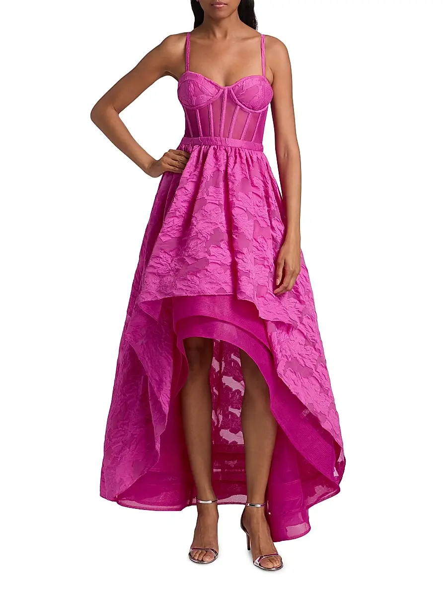 BCBGMAXAZRIA Women's Organza High-Low Gown | Thumbnail 3 BCBGMAXAZRIA Women's Organza High-Low Gown | Thumbnail 3