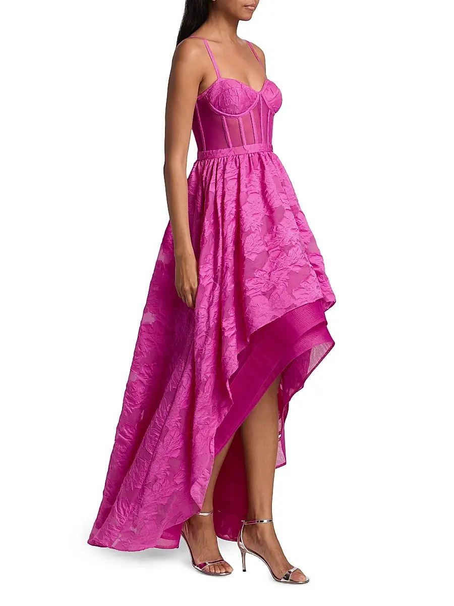 BCBGMAXAZRIA Women's Organza High-Low Gown | Thumbnail 4 BCBGMAXAZRIA Women's Organza High-Low Gown | Thumbnail 4