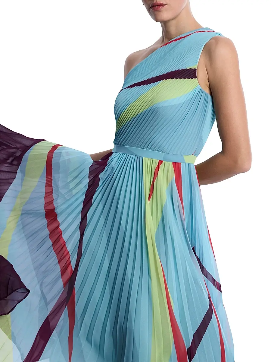 BCBGMAXAZRIA Women's Printed Pleated Midi-Dress | Thumbnail 6 BCBGMAXAZRIA Women's Printed Pleated Midi-Dress | Thumbnail 6