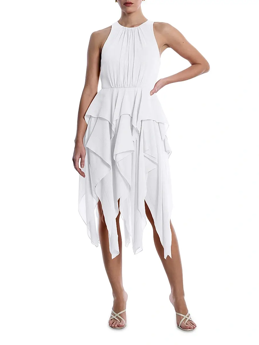 BCBGMAXAZRIA Women's Metallic Ruffle Midi-Dress | Thumbnail 3 BCBGMAXAZRIA Women's Metallic Ruffle Midi-Dress | Thumbnail 3