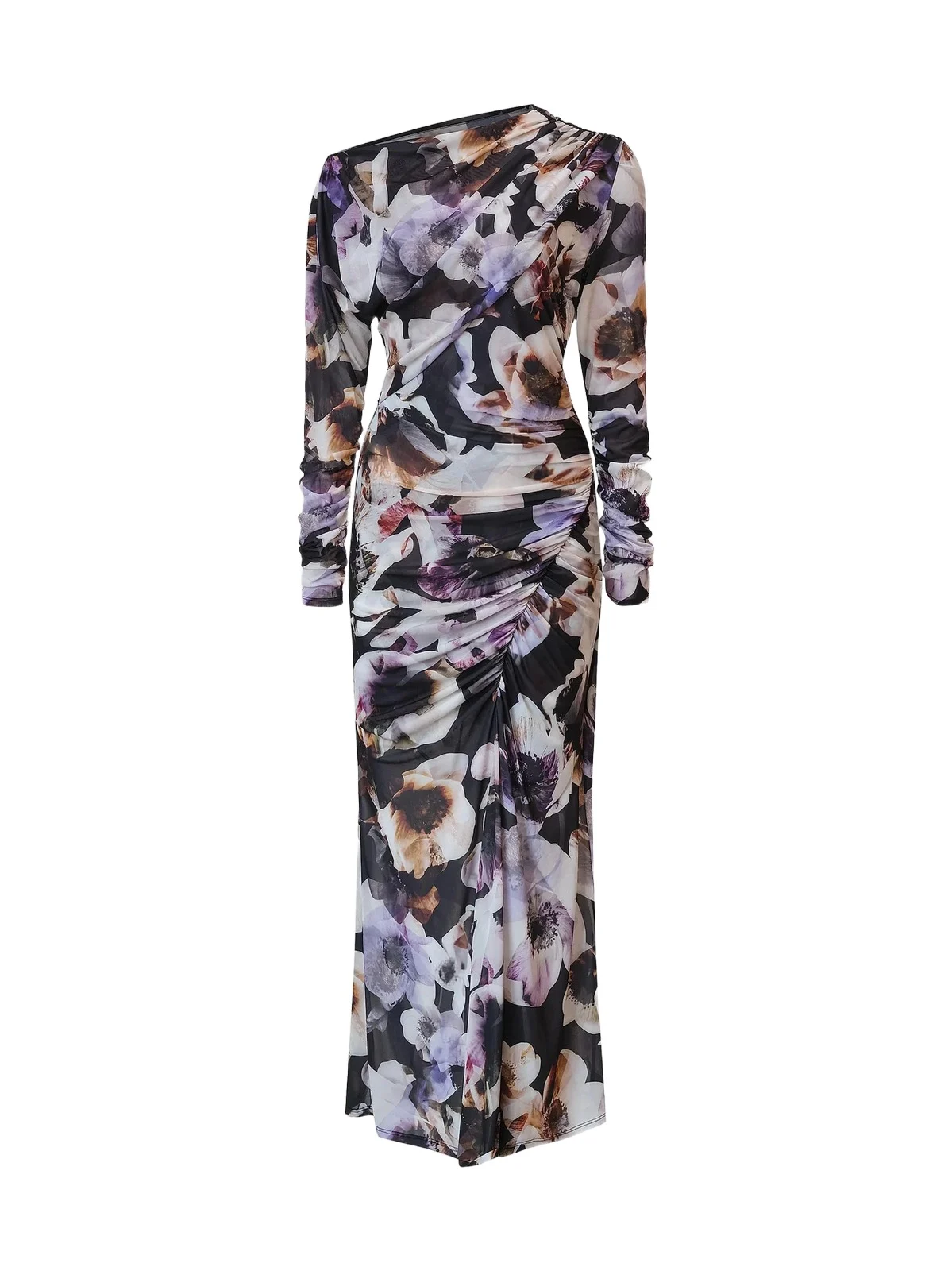 Women's Isla Floral Ruched Midi-Dress Women's Isla Floral Ruched Midi-Dress