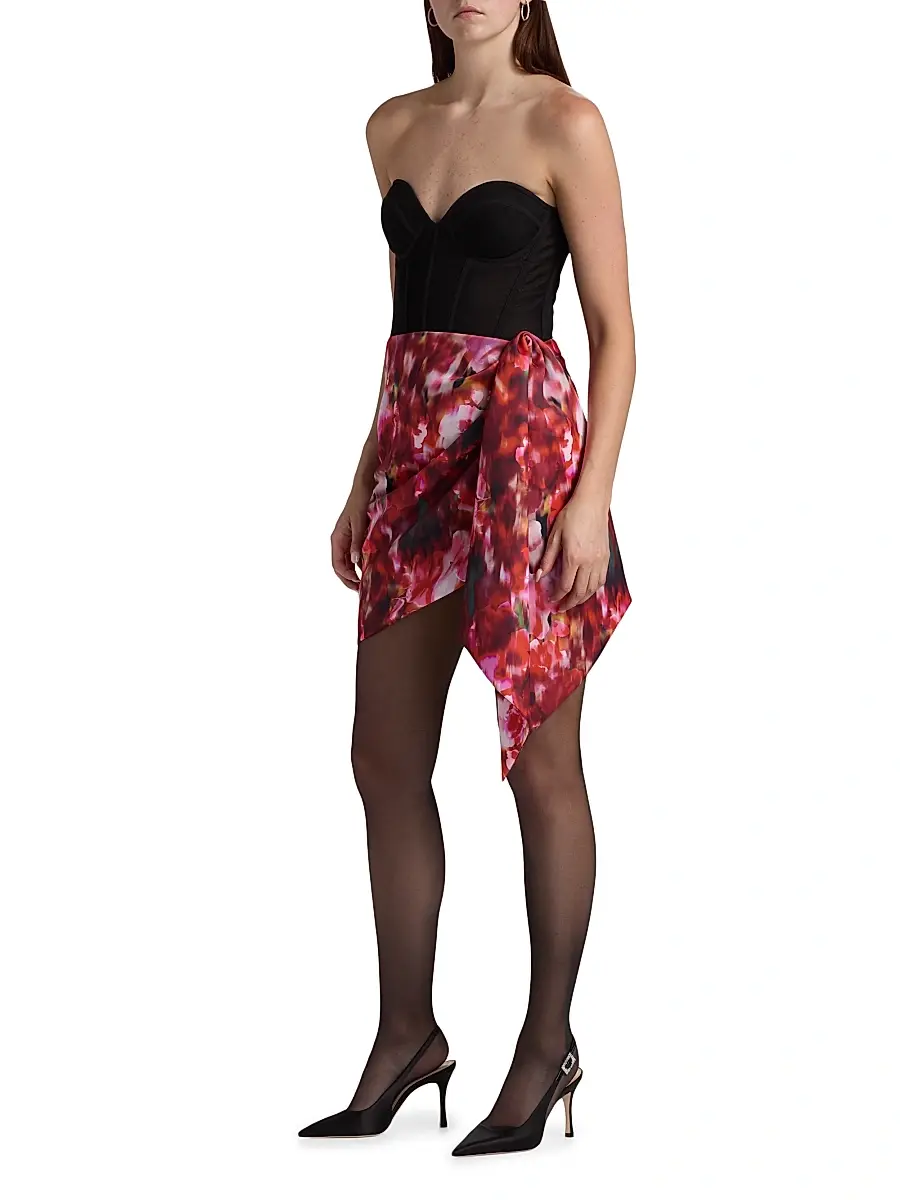 BCBGMAXAZRIA Women's Printed Bustier Minidress | Thumbnail 4