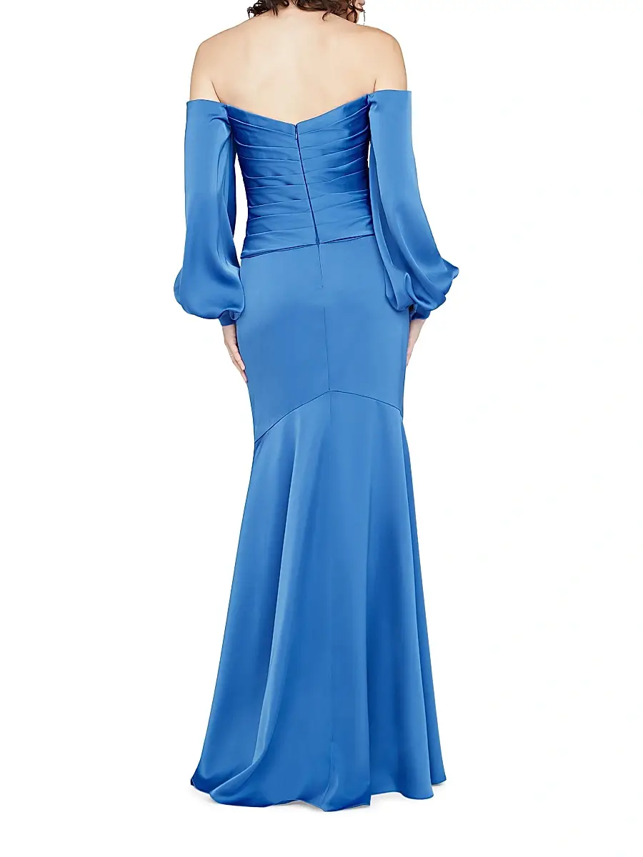 THEIA Women's Milenia Off-The-Shoulder Satin Gown | Thumbnail 5 THEIA Women's Milenia Off-The-Shoulder Satin Gown | Thumbnail 5