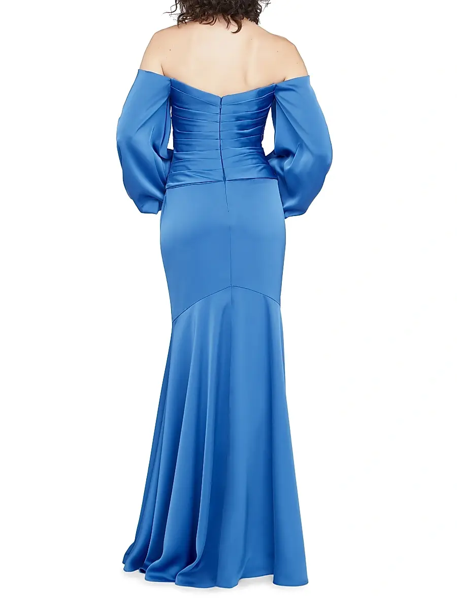 THEIA Women's Milenia Off-The-Shoulder Satin Gown | Thumbnail 6 THEIA Women's Milenia Off-The-Shoulder Satin Gown | Thumbnail 6