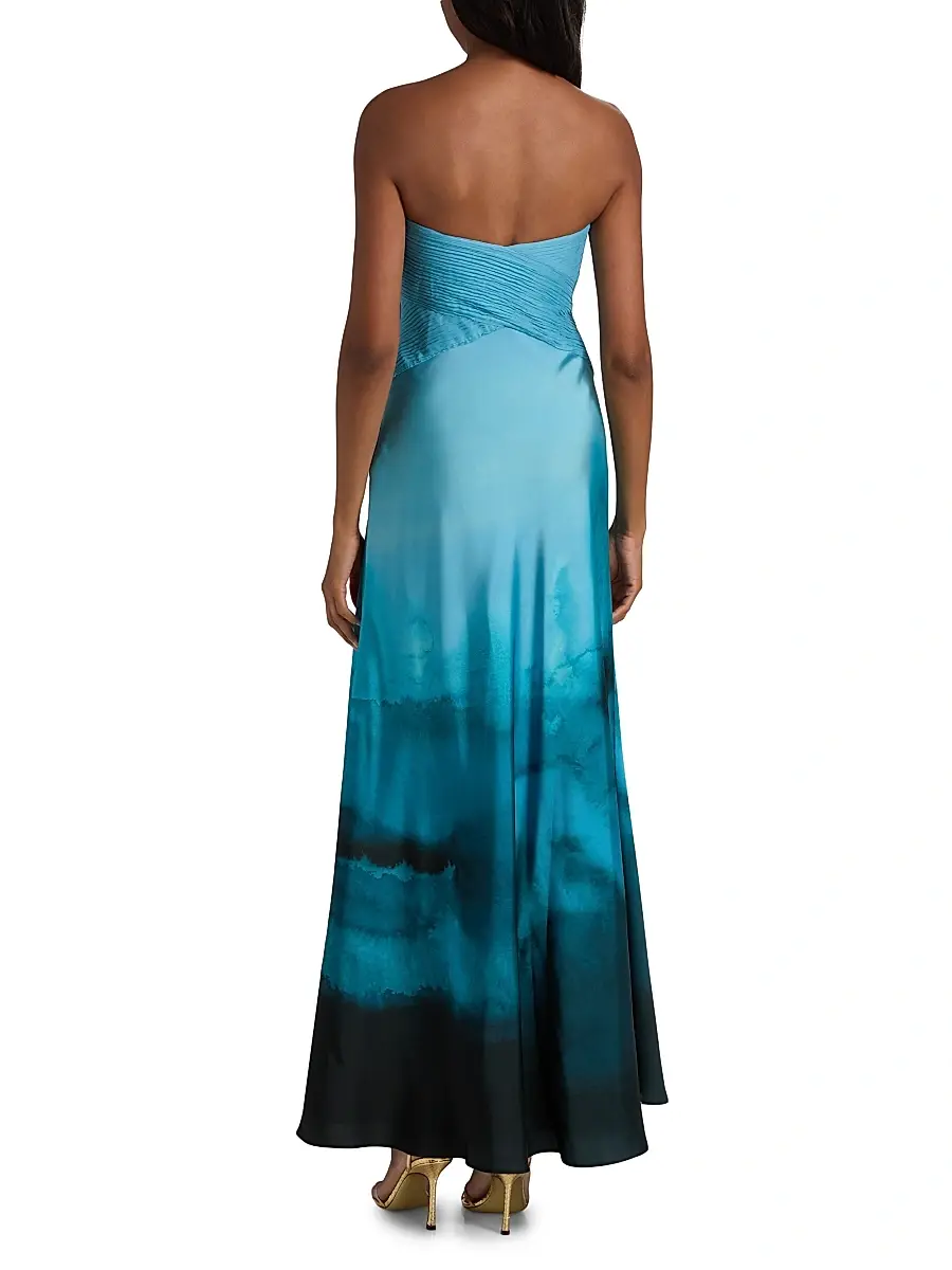 Amur Women's Cova Ombré Chiffon Strapless Gown | Thumbnail 5 Amur Women's Cova Ombré Chiffon Strapless Gown | Thumbnail 5