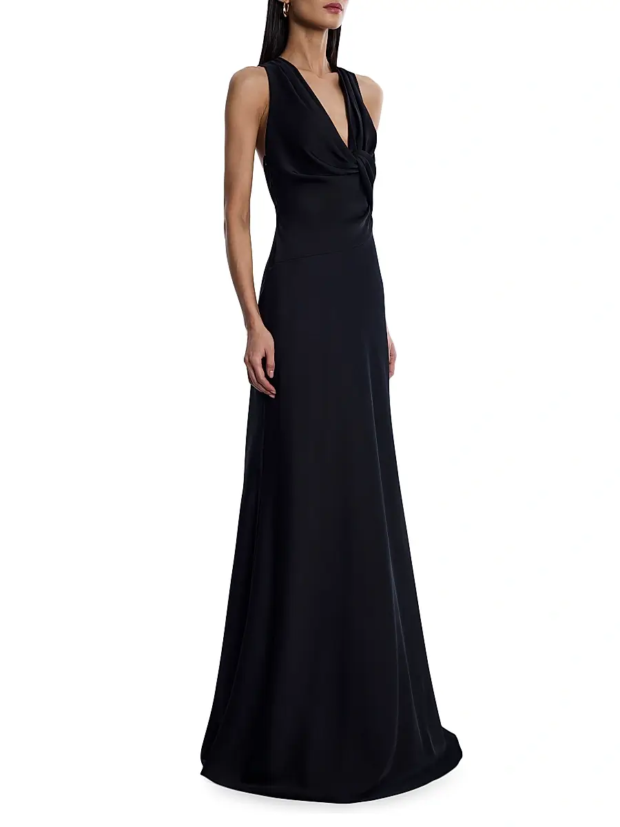 BCBGMAXAZRIA Women's Cowlneck Satin Gown | Thumbnail 4 BCBGMAXAZRIA Women's Cowlneck Satin Gown | Thumbnail 4