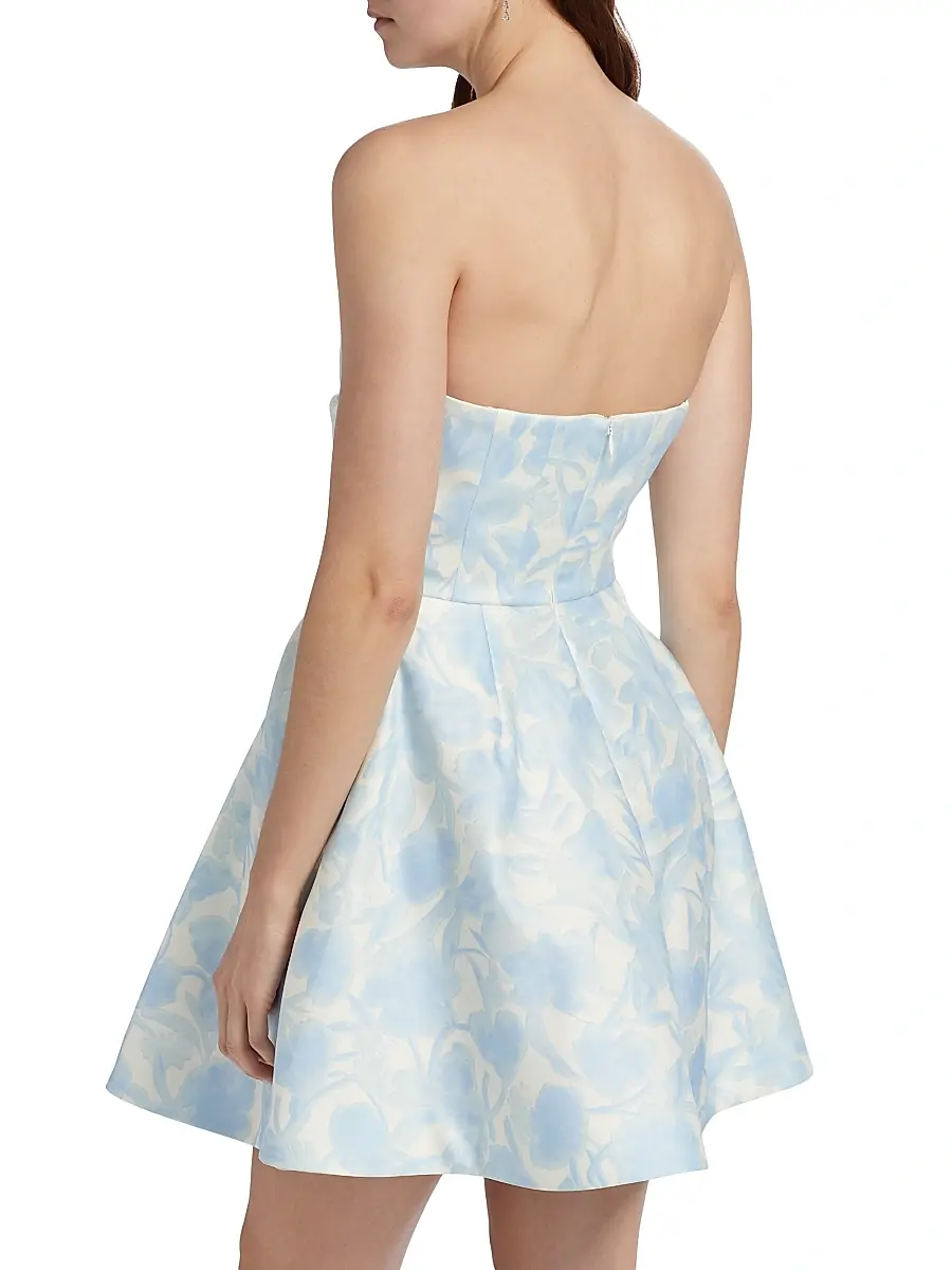 BCBGMAXAZRIA Women's Floral Peak Top Stitch Minidress | Thumbnail 5 BCBGMAXAZRIA Women's Floral Peak Top Stitch Minidress | Thumbnail 5