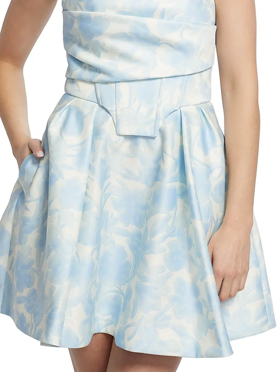 BCBGMAXAZRIA Women's Floral Peak Top Stitch Minidress | Thumbnail 6 BCBGMAXAZRIA Women's Floral Peak Top Stitch Minidress | Thumbnail 6