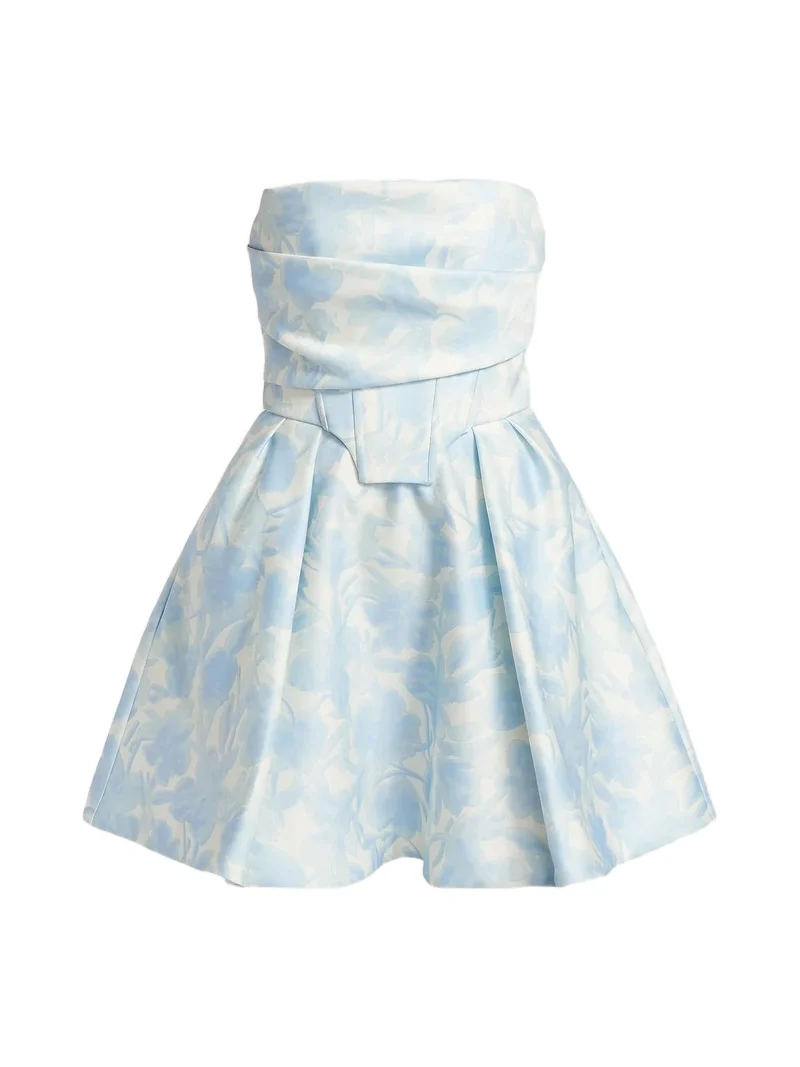 BCBGMAXAZRIA Women's Floral Peak Top Stitch Minidress