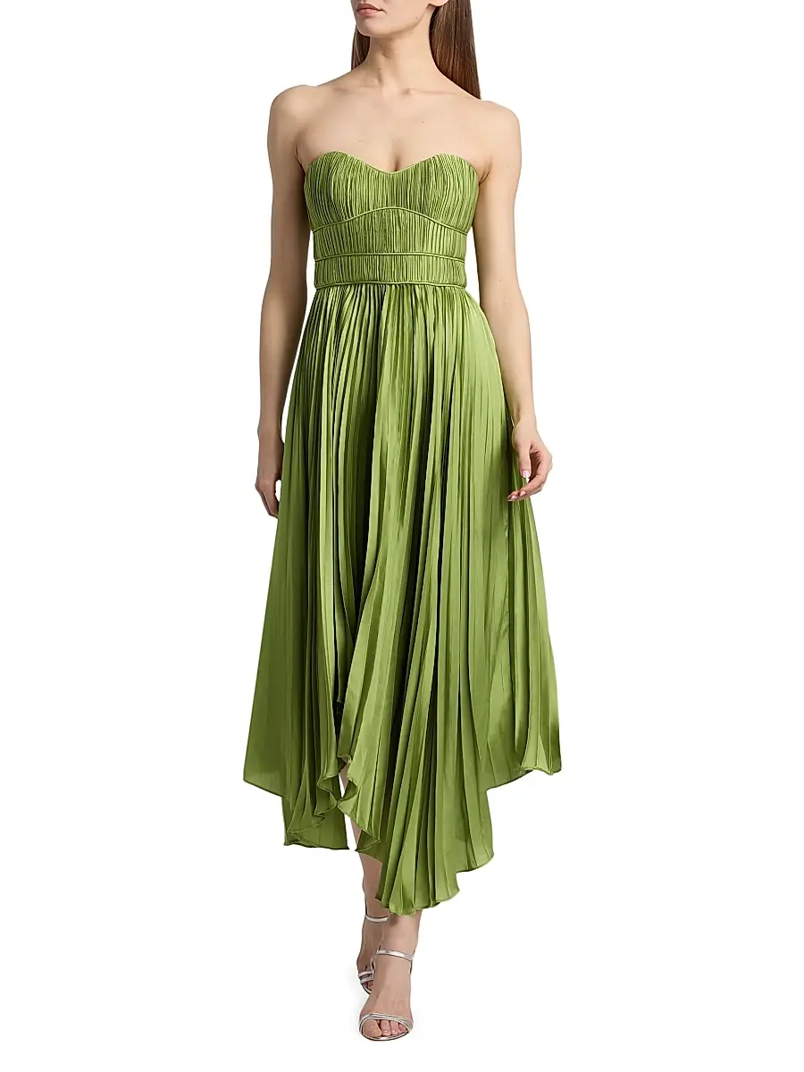 Amur Women's Juliett Plissé Midi-Dress | Thumbnail 2