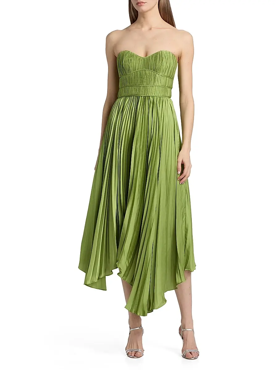 Amur Women's Juliett Plissé Midi-Dress | Thumbnail 3