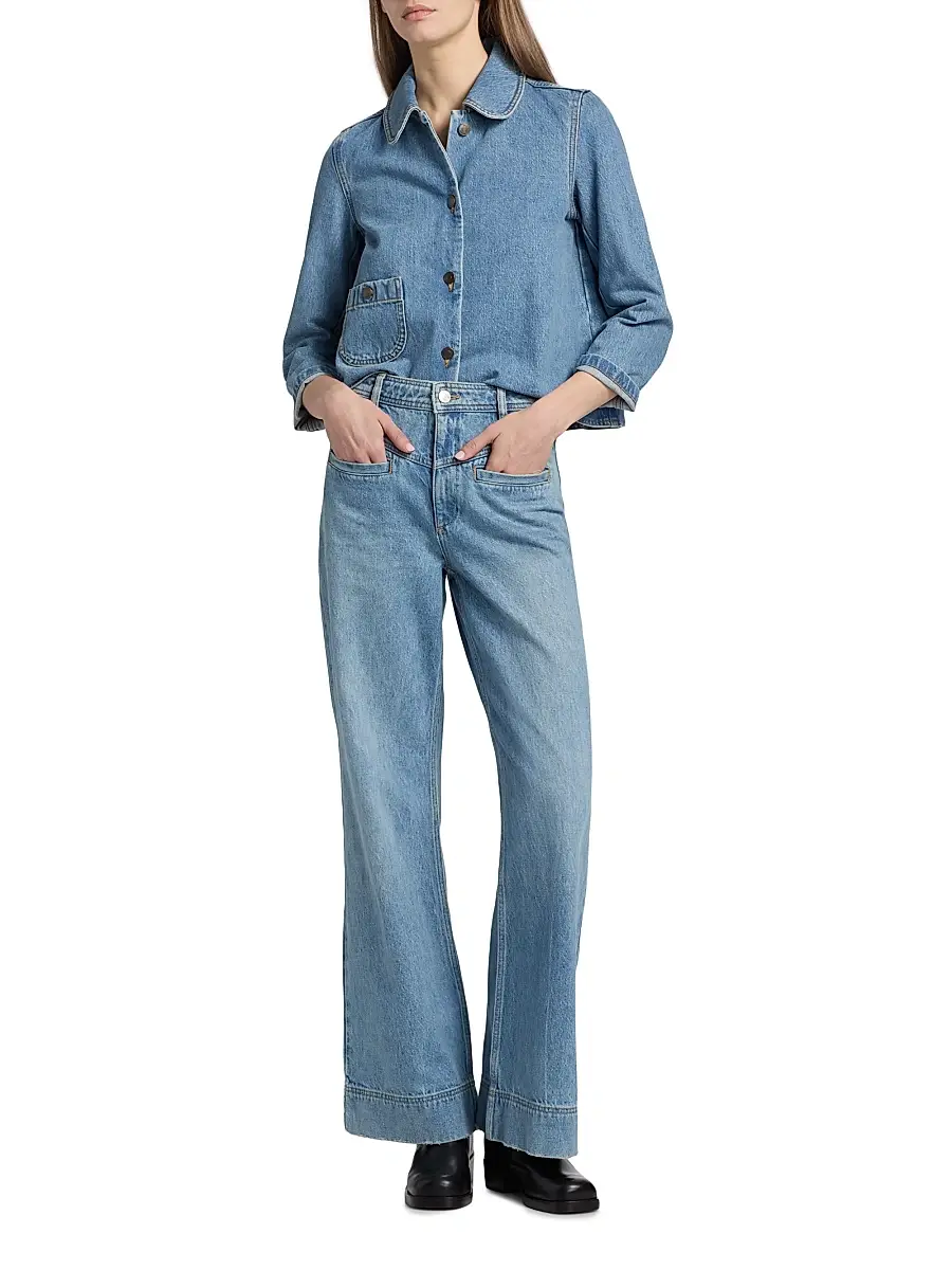Ba&sh Women's Ranja Flared Wide-Leg Jeans | Thumbnail 2