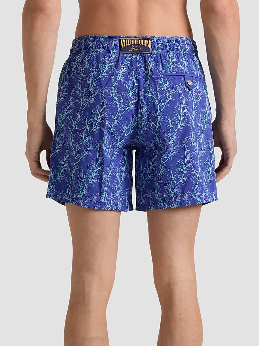 Vilebrequin Men's Men's Mistral Embroidered X-Ray Seaweed Swim Trunks | Thumbnail 2 Vilebrequin Men's Men's Mistral Embroidered X-Ray Seaweed Swim Trunks | Thumbnail 2