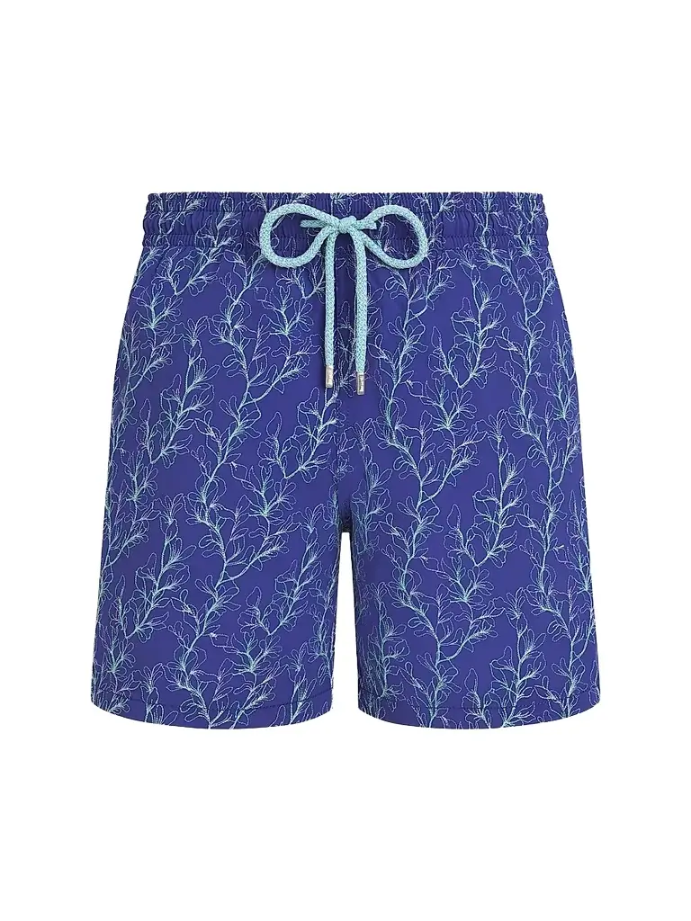 Vilebrequin Men's Mistral Embroidered X-Ray Seaweed Swim Trunks - Royal Sky | Image 1 Vilebrequin Men's Mistral Embroidered X-Ray Seaweed Swim Trunks - Royal Sky | Image 1