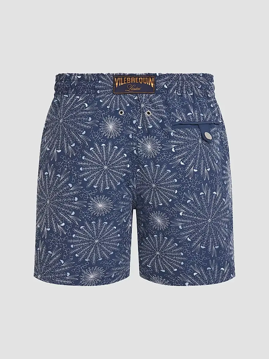Vilebrequin Men's Men's Mistral Embroidered Sea Urchin Swim Trunks | Thumbnail 4
