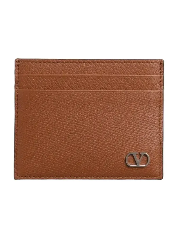 Valentino Men's VLogo Signature Grainy Calfskin Card Holder