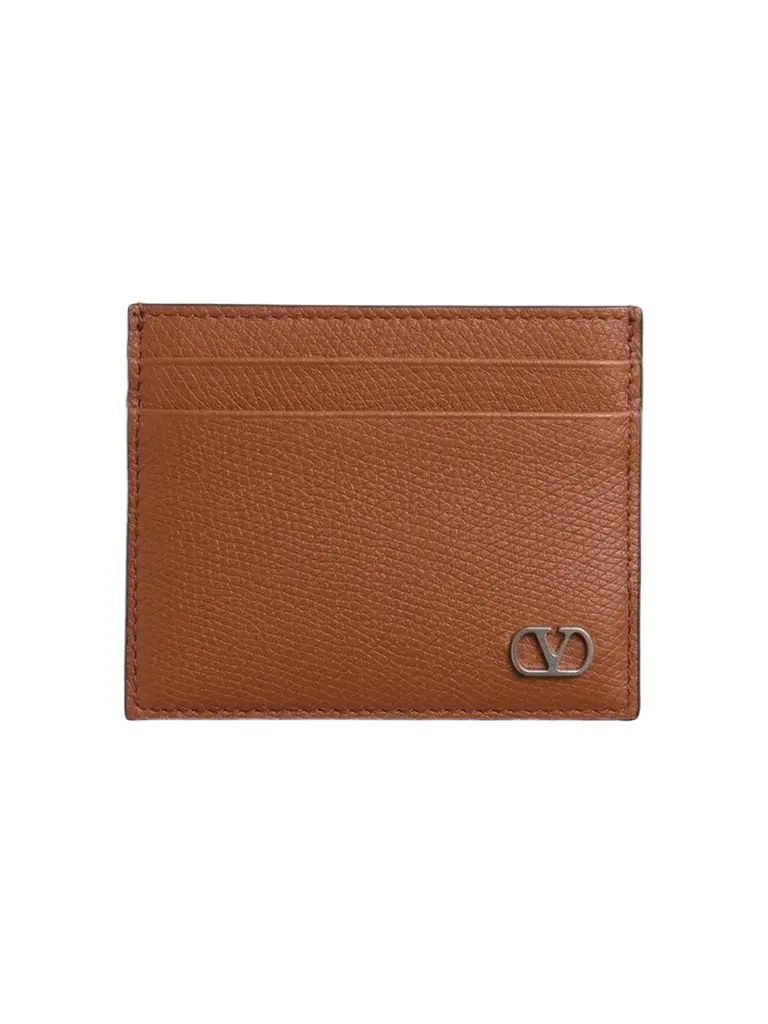 Valentino Men's VLogo Signature Grainy Calfskin Card Holder