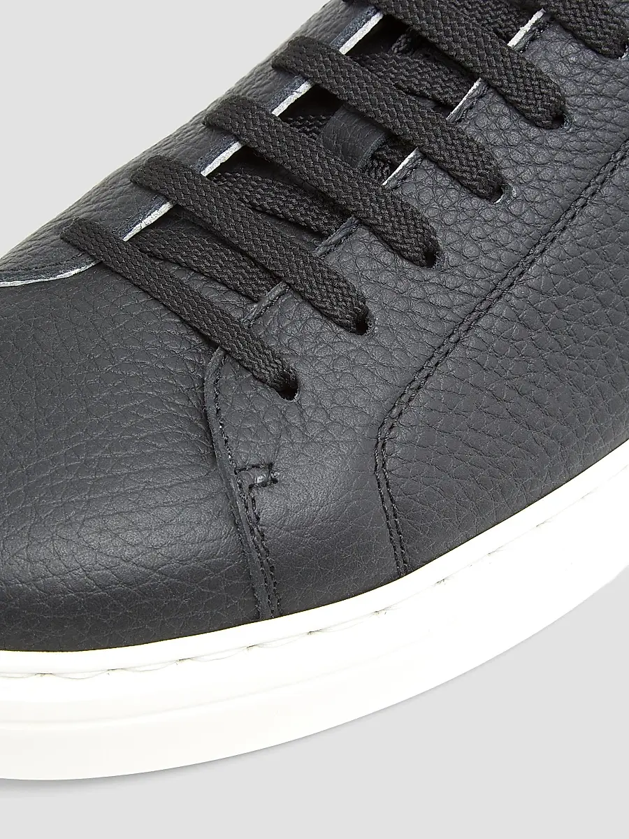 Brunello Cucinelli Men's Suede-Trim Low-Top Leather Sneakers | Thumbnail 5 Brunello Cucinelli Men's Suede-Trim Low-Top Leather Sneakers | Thumbnail 5
