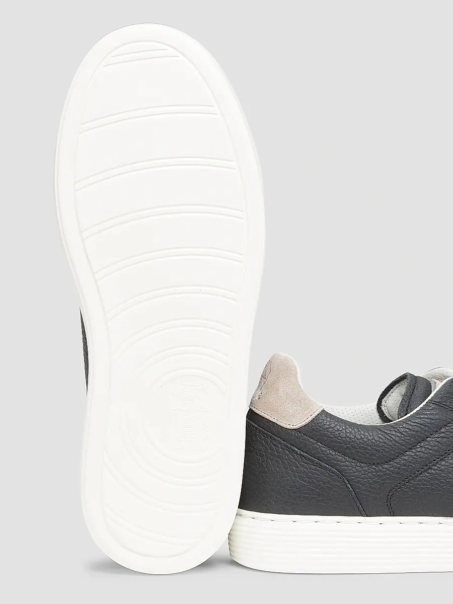 Brunello Cucinelli Men's Suede-Trim Low-Top Leather Sneakers | Thumbnail 6 Brunello Cucinelli Men's Suede-Trim Low-Top Leather Sneakers | Thumbnail 6