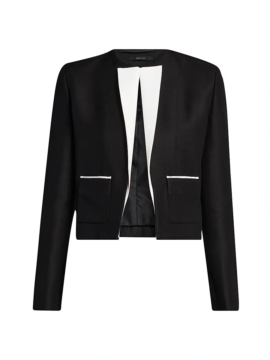 Tom Ford Women's Virgin Wool-Silk Jacket - Black - Size 0 | Image 1 Tom Ford Women's Virgin Wool-Silk Jacket - Black - Size 0 | Image 1