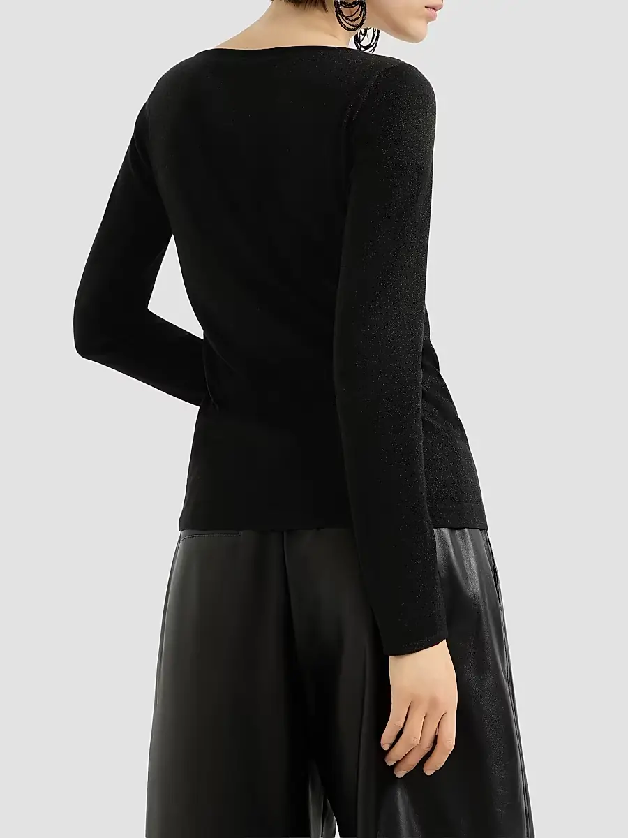 Brunello Cucinelli Women's Sparkling Cashmere and Silk Lightweight Sweater | Thumbnail 2